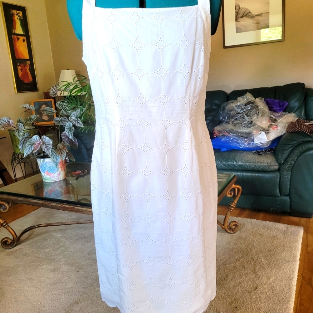 Ivanka Trump white eyelet dress, Size 8